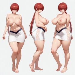 1girls ai_generated big_breasts breasts_out clothed clothed_female curvy curvy_female huge_breasts king_of_fighters large_breasts light-skinned_female light_skin long_hair pale-skinned_female pale_skin red_hair shermie_(kof) skirt standing thick thick_ass tits_out voluptuous voluptuous_female