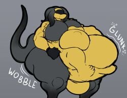 abdominal_bulge alien anthro anthro_pred belly big_belly big_breasts big_butt big_moobs black_highlights body_outline breast_imprints breasts butt clothed clothed_anthro clothed_male clothing digital_drawing_(artwork) digital_media_(artwork) duo female female_prey gloves handwear hi_res highlights_(coloring) huge_belly huge_breasts huge_butt huge_moobs imprint kanida kanida_(kanida) latex latex_clothing latex_gloves latex_handwear male male_anthro male_pred mask moobs motion_lines nipple_outline pseudo_hair rumbling_stomach simple_background tail tentacle_hair tentacles thick_thighs thong torn_clothing underwear vore wearing_mask wide_hips wobbling wobbling_butt