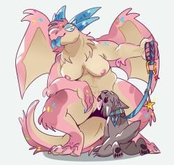 asrio_(enchantingelysio) bdsm blue_eyes cunnilingus digital_media_(artwork) dominant dominant_female dragon female hi_res leash mythological_creature mythological_scalie mythology oral overweight petplay railroadrabbit24 roleplay scalie sex size_difference submissive vaginal ych_(character)