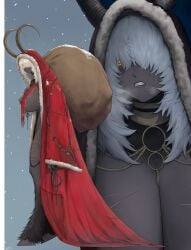 1girls big_breasts breasts christmas curvy curvy_figure demon demon_girl female female_only giant_breasts gigantic_breasts ginormous_breasts huge_breasts krampus large_breasts massive_breasts monster monster_girl rule_63 scar scars scars_all_over skullse voluptuous voluptuous_female