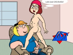 blonde_hair brother_and_sister brown_hair chris_griffin dialogue family_guy female glasses human incest indoors male meg_griffin siblings straight tagme text thought_bubble wdj