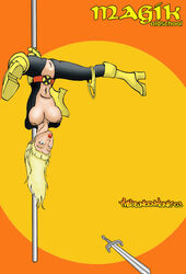 1girls 2003 big_breasts blonde_hair blue_eyes breasts female female_only long_hair magik_(illyana_rasputin) marvel marvel_comics mutant new_mutants nipples nudity pole pole_dancing pussy solo soulsword straight_hair stripper_pole superheroine sword the_drunken_monk uncensored vagina x-men