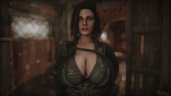 1female 1girls female female_focus female_only game_screenshot leather_clothing modded necklace serana skyrim the_elder_scrolls vampire vampire_girl