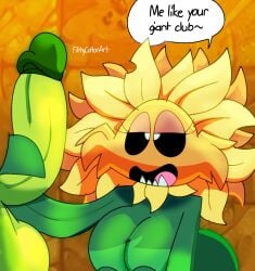 1girls anthro anthrofied ass breasts breasts cavewoman female flora_fauna handjob peashooter_(pvz) penis plant plant_girl plant_humanoid plantie plants_vs._zombies plants_vs_zombies popcap_games primal_sunflower_(pvz) pussy sunflower_(pvz)