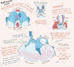 anal anthro ass balloon ballooning balls bloated_belly bloated_tummy blowjob bundraws bunny bunny_ears comic cum cum_in_ass dick femboy furry gay hyper_genitalia impregnation impregnation_worry inflation job male onahole penetration penis penis_in_ass penis_in_mouth slave slut tie