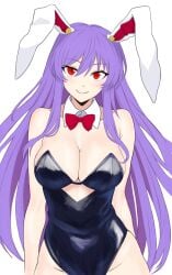 big_breasts bowtie breasts bunny_ears bunny_girl bunnysuit journeyhermitage reisen_udongein_inaba touhou