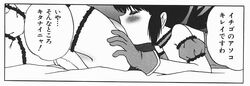 2girls ass blush catgirl closed_eyes comic cunnilingus female gloves hair ichigo_momomiya mew_mint mint_aizawa monochrome oral short_hair text tokyo_mew_mew translation_request yuri