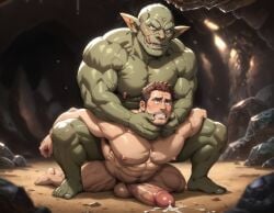 2boys abs ai_generated anal anal_sex balls bara big_balls big_muscles big_nipples big_pecs big_penis booster_rex cum cum_drip cum_in_ass cum_on_body cum_on_penis cum_while_penetrated cumshot daddy dilf ejaculation erection gay goblin goblin_slayer green_body holding_partner huge_balls huge_cock huge_muscles human human_on_humanoid humanoid humanoid_dominating_human humanoid_penetrating_human humansub hunk interspecies larger_humanoid larger_male leaking_cum long_nose male male/male male_only male_penetrated male_penetrating_male muscular muscular_human muscular_humanoid muscular_male navel nipples nude orgasm pecs penetration penis penis_in_ass pointy_ears reverse_stand_and_carry_position sex simultaneous_orgasms size_difference smaller_human smaller_male smaller_penetrated submissive submissive_human submissive_male yaoi