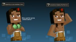 1girls alternative_skin_color blocky_body clothed_female female female_focus female_only jesse_(mcsm) jessie_(mcsm) jlzi1ky joke_art looking_at_viewer minecraft minecraft:_story_mode nipples slime smile