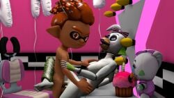 3d 3d_(artwork) creampie cum_in_pussy danger(oc) five_nights_at_freddy's five_nights_at_freddy's:_security_breach glamrock_chica_(fnaf) hiding hiding_sex inkling inkling_boy sex splatoon splatoon_3