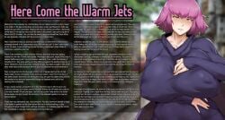 blush caption english english_text gender_transformation gundam gundam_zz haman_karn huge_breasts identity_death mtf_transformation natedecock nipple_bulge nipples_visible_through_clothing pink_eyes pink_hair story_in_picture sweat text theaream vietnam_war