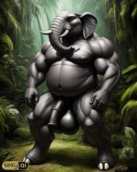 ai_generated anthro elephant elephantid fat fat_male male_only massive_balls massive_belly massive_penis monster monster_cock muscular_anthro tagme