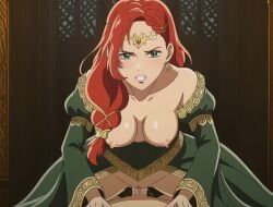 accurate_art_style ai_generated big_breasts hera_(war_of_the_rohirrim) hera_hammerhand lord_of_the_rings middle_earth nordic pov red_hair uncensored vaginal_penetration war_of_the_rohirrim