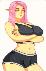 big_ass big_breasts big_hips empress empress_of_light fairy fairy_wings goddess good_boy pink_hair pixel_art pixelated pointy_ears re-logic sports_bra sportswear tank_top terraria thick thick_thighs treinonsense yellow_body