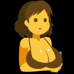 1girls 2d 2d_(artwork) animated big_breasts breasts caught caught_in_the_act emoji emoji_(race) female female_focus female_only minus8 seizure_warning smile solo solo_female solo_focus tagme yellow_body yellow_skin