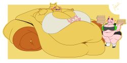 1girls animatronic animatronic_female big_belly blob chicken chicken_girl chiku_(cryptia) deep_navel double_belly fat fat_woman female five_nights_at_freddy's five_nights_at_freddy's_2 hyper_blob immobile immobilization obese obese_female robot robot_girl scottgames thatsamistake