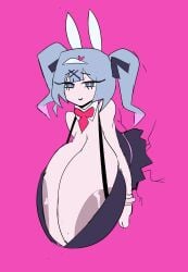 areola areola_slip areolae areolae_slip big_breasts bra breasts_bigger_than_head breasts_bigger_than_torso bunny_ears crack cracked_wall detached_sleeves dudetherealest_(artist) fake_animal_ears hatsune_miku heart huge_breasts hyper hyper_areola hyper_breasts leotard pink_bow pink_bowtie playboy_bunny rabbit_ears rabbit_hole_(vocaloid) smiling solo solo_female stuck stuck_in_wall vocaloid