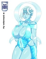 big_ass big_breasts big_hips blue_body dress ice_body ice_queen ice_queen_(terraria) pixel_art pixelated revealing_clothes revealing_outfit skimpy skimpy_bikini skimpy_clothes skimpy_dress skimpy_outfit terraria thick thick_thighs treinonsense white_hair