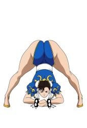 bunanza_ chun-li curvy_ass curvy_hips face_down_ass_up hourglass_figure legs_apart simple_background street_fighter