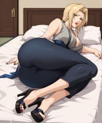 1girls ai_generated armpits big_ass big_breasts big_butt big_thighs blonde_hair blue_belt blue_pants blue_sash booty braided_hair brown_eyes cleavage colored_nails curvy curvy_figure female female_focus female_only forehead_jewel forehead_mark grey_kimono high_heels japanese_clothes large_breasts light-skinned_female light_skin lipstick long_hair makeup mature mature_female nail_polish naruto naruto_(classic) naruto_(series) naruto_shippuden no_bra pale-skinned_female pale_skin pants red_fingernails red_lipstick red_nails retair18 sash solo tsunade wide_hips