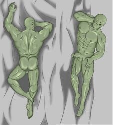 1boy all-star_(pvz) all_star_(pvz) ass back_view balls bara bed body_pillow completely_nude_male dakimakura football_player front_view gay male muscle muscular_male nude penis plants_vs_zombies plants_vs_zombies:_garden_warfare plants_vs_zombies_2:_it's_about_time solo solo_male zombie