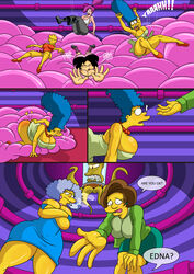 20th_century_studios 4_panel_comic accurate_art_style aged_up alternate_breast_size amy_wong ass black_hair blue_hair breasts brown_hair clothing comic crossover dialog edna_krabappel english_text female full_color futurama hair hentai_foundry human kidnapping kogeikun large_breasts lisa_simpson marge_simpson multiple_females selma_bouvier text the_simpsons the_simpsons_into_the_multiverse_#1 turanga_leela yellow_body yellow_skin