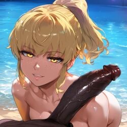 ai_generated beautifulbbc big_dick blowjob dark-skinned_male rachel_(tower_of_god) tagme tower_of_god