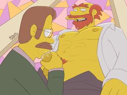 2boys abs balls bara barazoku beard blowjob blowjob_face boner brown_hair cheating_husband cheek_bulge church clothed cock_gobble cock_hungry cock_suck collared_shirt cum_hungry cum_in_mouth drinking_cum erection exposed_nipples facial_hair fellatio gay gay_sex giving_head glasses going_down_on green_sweater groundskeeper_willie hairy_balls holding_penis human idrewthis knob_polishing large_penis looking_at_partner looking_down looking_up male male_nipples male_only moustache mouth_full_of_cock mouth_full_of_cum mouthful multiple_boys muscular mustache ned_flanders open_shirt oral oral_sex orgasm_from_oral pants_down pants_open pecs penis penis_in_mouth penis_out pluvatti pubes red_hair round_glasses saliva sucking_off swallowing_cum testicles the_simpsons unibrow white_shirt yaoi yellow_skin