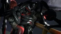 1boy 1girls 3d animated animated_gif dwarf_gekko female from_behind gif male metal_gear_(series) metal_gear_rising metal_gear_solid mistral_(metal_gear_rising) moneyshot raiden_(metal_gear) rape red_hair reverse_rape sex short_hair source_filmmaker straight thecunnysseur