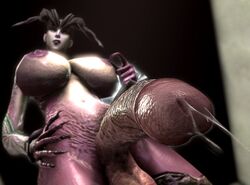 1futa 3d big_breasts big_penis bioware breasts cum cum_drip cum_on_penis cumdrip demon desire_demon dragon_age futa_only futanari huge_breasts intersex large_breasts large_penis looking_at_viewer mackeymike nipple_tweak nipple_tweaking penis purple_skin sleeves solo source_filmmaker tail taker_pov uncensored video_games