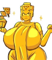2026 2d 2d_(artwork) big_breasts brawl_stars breasts golden_body hyper momiji_(artist) najia_(brawl_stars) true_gold_najia_(brawl_stars)