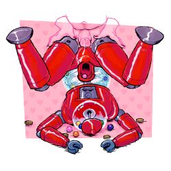 robot robot_anthro robot_joints human_on_robot antrhopomorphic humanoid null rubbing_penis see_through_stomach see-through upside-down gumball_machine original_character self_upload selfsona truesona biggusdickuss glass_head gumballs doll_joints dismebodied_hands disembodied_penis