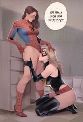 2girls ai_generated avengers big_ass big_breasts big_thighs breasts captain_marvel carol_danvers curvaceous curvy curvy_figure digital_media_(artwork) female female_only genderswap_(mtf) hips hourglass_figure huge_ass huge_breasts huge_thighs large_ass large_breasts large_thighs legs light-skinned_female light_skin marvel marvel_comics mature mature_female ms._marvel ms._marvel_(carol_danvers) peter_parker petra_parker phophopho rule_63 slim_waist spider-man spider-man_(series) spider-woman thick thick_hips thick_legs thick_thighs thighs voluptuous waist wide_hips wide_thighs male_to_female blonde_hair blonde_female brown_hair yuri cunnilingus wholesome_sex wholesome