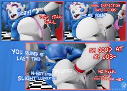 1futa 1girls 3d anal_insertion anal_penetration anus ass ass_cheeks ass_focus asshole baby_(fnafsl) big_ass blender blue_hair blush circus_baby circus_baby_(fnaf) circus_booby clown clown_girl clown_makeup comic dialogue exposed_anus exposed_ass exposed_pussy fisting five_nights_at_freddy's five_nights_at_freddy's:_sister_location futanari jordevoir lipstick nervous oc panties penetration pigtails pink_panties purple_eyes removing_clothing robot robot_girl skirt skirt_lift spread_anus spreading_ass sweatdrop undressing