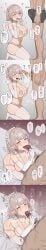 1boy 1girls areolae balls big_breasts blowjob blush boxers breasts bulge circumcised elf elf_ears elf_female elu_(nijisanji) female femdom gamarenji hand_on_penis heart humiliation japanese_text large_breasts laughing legs light-skinned_female light_skin maid_headdress male navel nijisanji nipples open_mouth partially_translated precum precum_drip precum_through_clothing precum_through_underwear premature_ejaculation premature_ejaculation_shaming pubic_hair red_eyes sleeves spoken_heart stain stained_underwear sweat thighhighs thighs throbbing throbbing_penis tongue tongue_on_penis tongue_out veiny_penis virtual_youtuber white_thighhighs