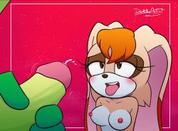 1boy 1boy1girl 1girls anthro anthro_on_anthro artist_name awaiting_cum blush breasts brown_eyes cum dark_the_artist female hand_on_own_penis hand_on_penis imminent_cumshot male male/female milf open_mouth penis png sonic_(series) sonic_the_hedgehog_(series) straight stroking stroking_penis tongue tongue_out vanilla_the_rabbit vector_the_crocodile