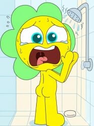 ai ai_art ai_generated anthro_flower cringe daffa_the_flower wtf drzoely female fanart flower flower_girl naked nude naked_female nude_female no_clothes sexy_flower sexy_girl toony yellow_body shower screaming screaming_female scared_female scared wet wet_female