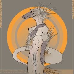 1:1 abs anthro arm_on_shoulder arm_tuft athletic athletic_male balls brown_arms brown_balls brown_body brown_feathers brown_penis bullchicken claws colored darkened_genitalia dinosaur dromaeosaurid feather_hair feather_tuft feathers finger_claws flaccid flat_colors foreskin genitals hi_res humanoid_genitalia humanoid_penis male nude nude_male penis portrait prehistoric_species pseudo_hair pupils reptile saggy_balls saurischian scalie simple_background slit_pupils smile snout solo tail tail_feathers tan_body text theropod three-quarter_portrait tuft uneven_balls unretracted_foreskin velociraptor yellow_eyes