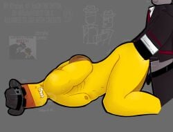 angry_expression big_bottom big_bottom_small_top bondage bulldog_position chance_(forsaken) doublefedora face_against_floor face_down_ass_up face_down_butt_up fedora forsaken_(roblox) frowning hands_behind_back mafioso_(forsaken) roblox robloxian self_upload side_view small_dom_big_sub small_top small_top_big_bottom tagme thick_eyebrows tied_arms tied_hands tied_up yellow_skin