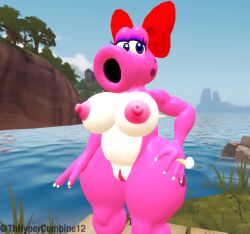 1girls 3d 3d_(artwork) anthro anthro_female anthro_only bananabay_(team_fortress_2_map) big_breasts big_thighs birdo bow breasts curvy diamond_ring eyeshadow female female_only garry's_mod hand_on_hip kabalmystic_(style) looking_at_viewer mario_(series) naked nintendo nipples nude nude_anthro nude_female outdoors pink_body purple_eyes purple_eyeshadow pussy red_bow solo thhypercombine12 thick thick_hips thick_thighs thighs wide_hips