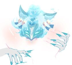 2girls ami_han animal_ears claws eating eating_pussy female female_focus female_only fox_ears fox_girl gloves marvel marvel_comics marvel_rivals mask masked masked_female nail negative_space_cunnilingus_(meme) netease_games pov przartz pubic_hair sex sharp_claws short_hair watermelon white_fox_(marvel) white_fox_(marvel_rivals) white_gloves white_hair