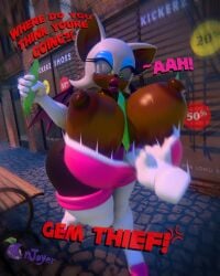 3d 3d_(artwork) big_areola big_ass big_breasts big_butt big_nipples big_thighs bimbo bimbo_lips caught caught_in_the_act dark-skinned_female dark_skin floating_hand floating_hands forced_undressing huge_ass huge_breasts huge_butt huge_thighs idw_comics idw_publishing knuckles_the_echidna plumenjoyerse rouge_the_bat sega shocked shocked_expression sonic_(series) sonic_the_hedgehog_(series) stealing thief undressing undressing_another voluptuous voluptuous_female