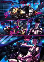 1girls blue_hair comics jinx_(league_of_legends) league_of_legends licking_lips masturbation police police_cap police_car punk shadman tagme