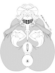 1girls :>= alice_deross big_ass big_breasts blowbot_(ibex) deepthroat drone dronification ibex-cg identity_v legs_behind_head miss_bunny_li pretzel_position public_use sexdoll vacuum_fellatio