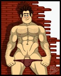 disney male male_only moose_knuckle pubic_hair ralph_(wreck-it_ralph) solo the-red-bones wreck-it_ralph