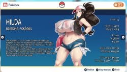 female female_only hilda_(pokemon) huge_ass huge_breasts kawahagitei measurements nipples_visible_through_clothing three_sizes voluptuous_female
