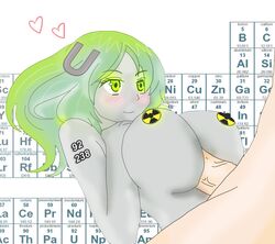 4chan artist_request big_breasts blush boobs breasts chemical_element chemistry cock dick female green_hair human inanimate male metal metal_body metal_breasts metal_skin metallic metallic_body metallic_skin paizuri penis periodic_table personification radioactive science sex straight symbol tits uranium uranium_(metal) uranium_body uranium_hair uranium_skin