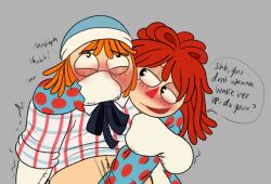blush blushing_profusely brother_and_sister chimeracocks covering_mouth incest living_doll muffled null null_stimulation raggedy_andy raggedy_ann raggedy_ann_(character)
