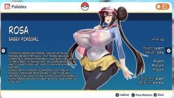 female female_only kawahagitei measurements pokemon rosa_(pokemon) three_sizes voluptuous
