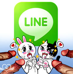 app blugrass bunny cony_(line) cum feline furry human_penetrating jessica_(line) line_(app) male mascot tagme